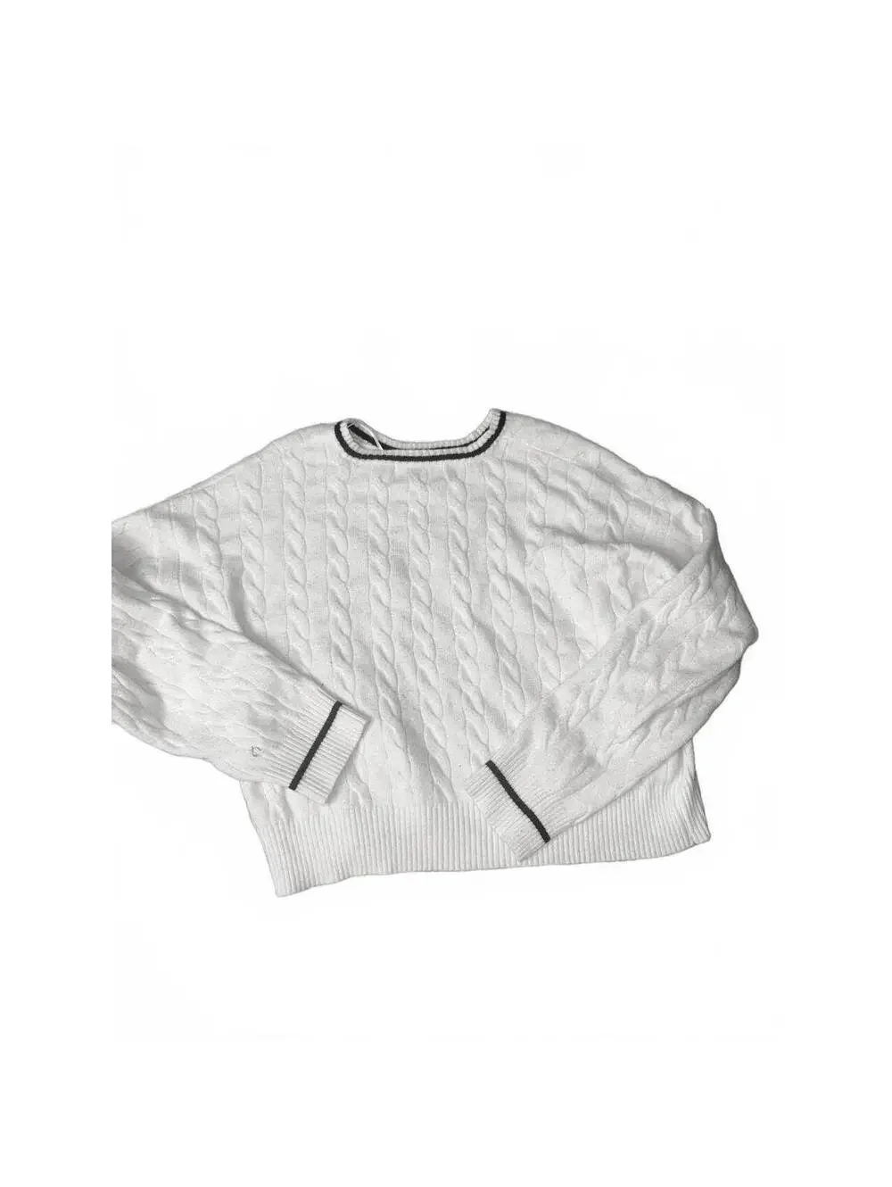 Wild Fable Women's White Cable Knit Sweater with Los Angeles Print, New Without
